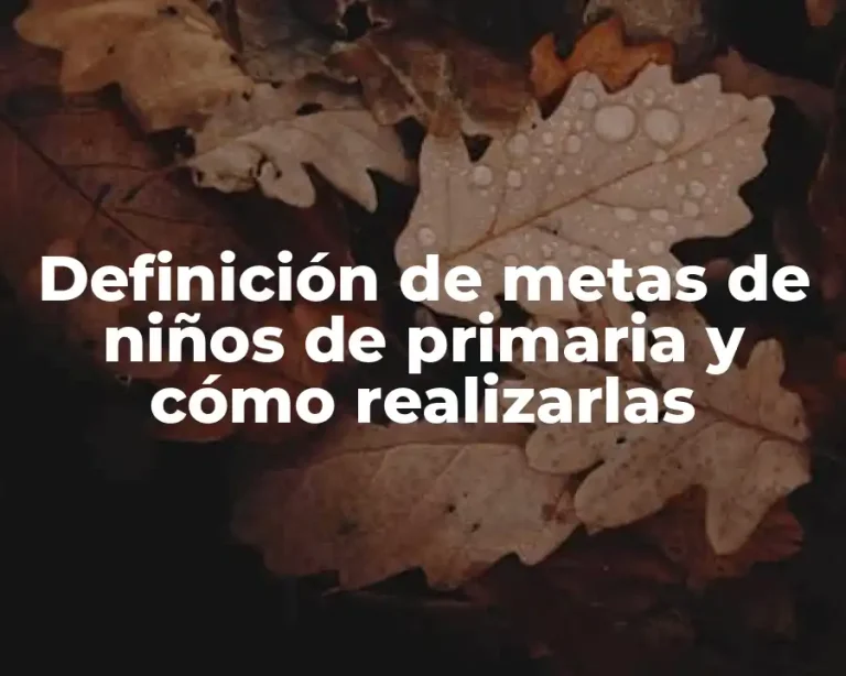 Definición de metas de niños de primaria y cómo realizarlas
