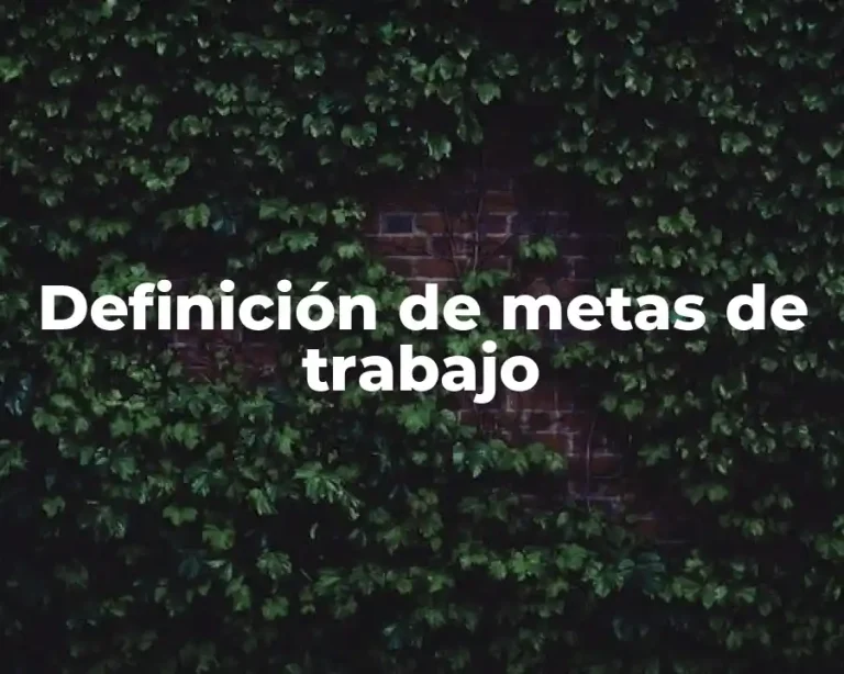 Definición de metas de trabajo