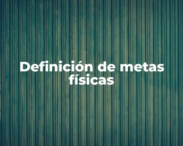 Definición de metas físicas