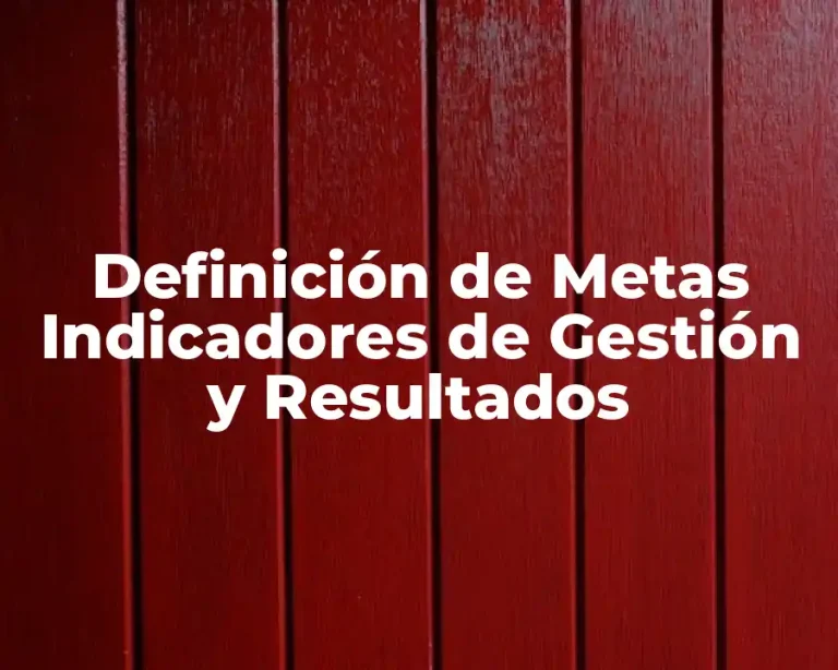Definición de Metas Indicadores de Gestión y Resultados