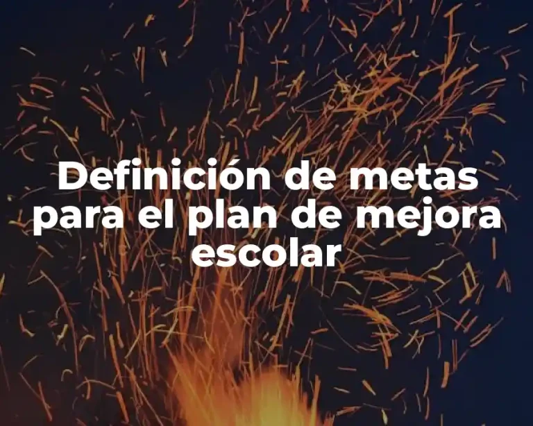 Definición de metas para el plan de mejora escolar