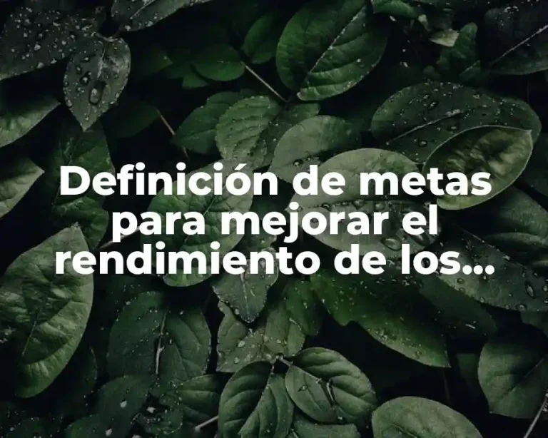 Definición de metas para mejorar el rendimiento de los maestros