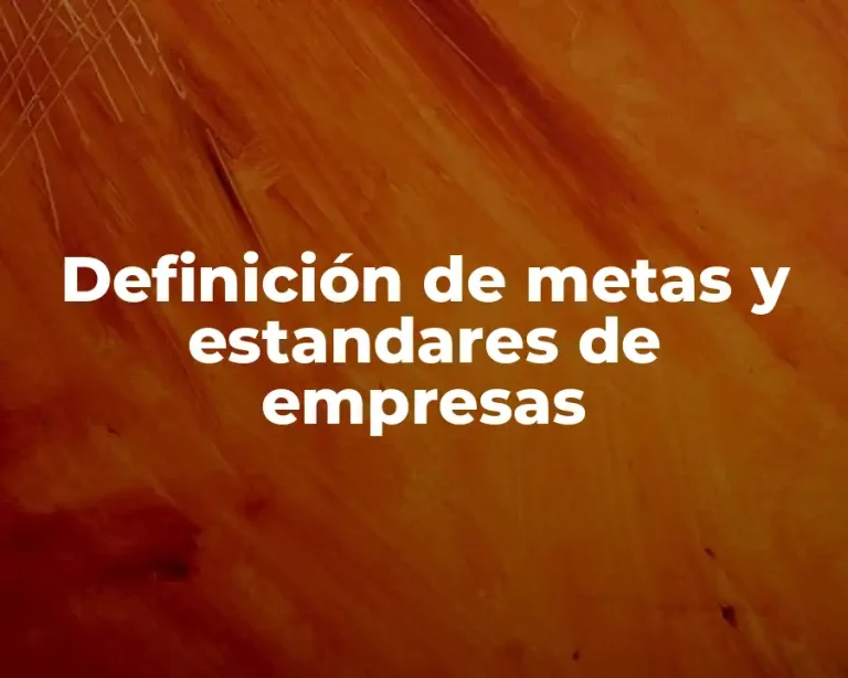 Definición de metas y estandares de empresas