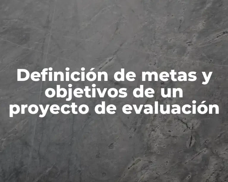 Definición de metas y objetivos de un proyecto de evaluación