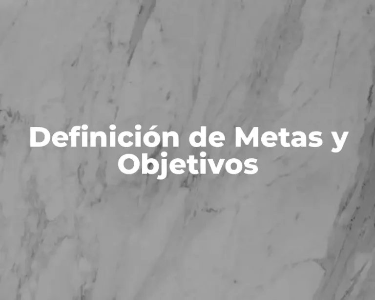 Definición de Metas y Objetivos