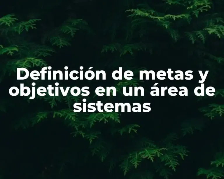 Definición de metas y objetivos en un área de sistemas