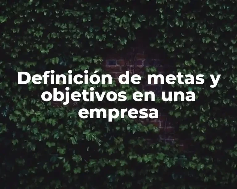 Definición de metas y objetivos en una empresa