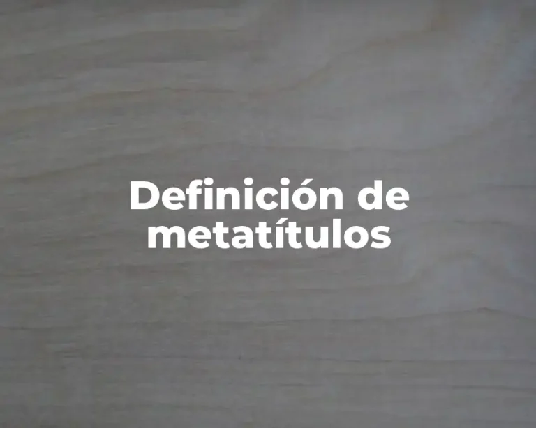 Definición de metatítulos