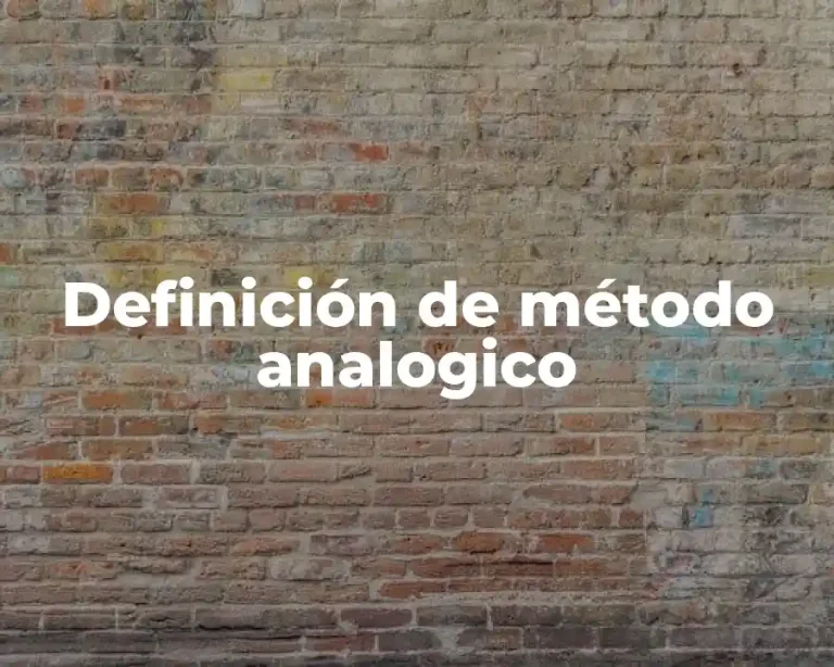 Definición de método analogico