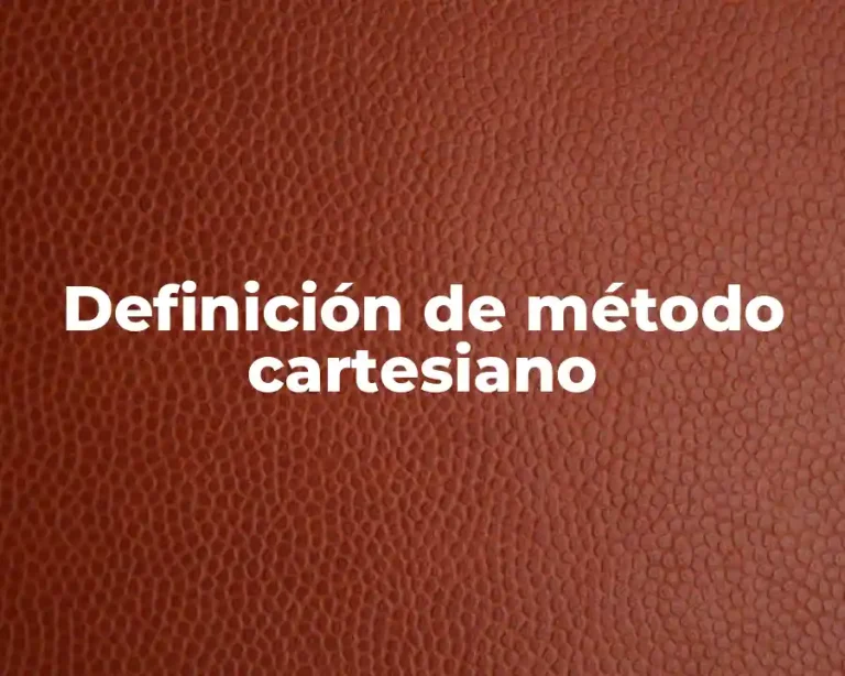 Definición de método cartesiano