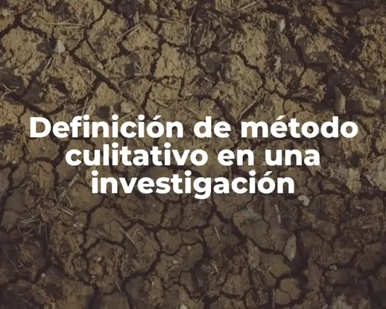 Definición de método culitativo en una investigación