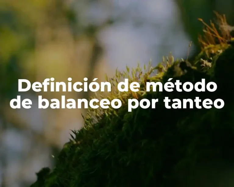 Definición de método de balanceo por tanteo