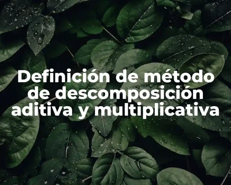 Definición de método de descomposición aditiva y multiplicativa