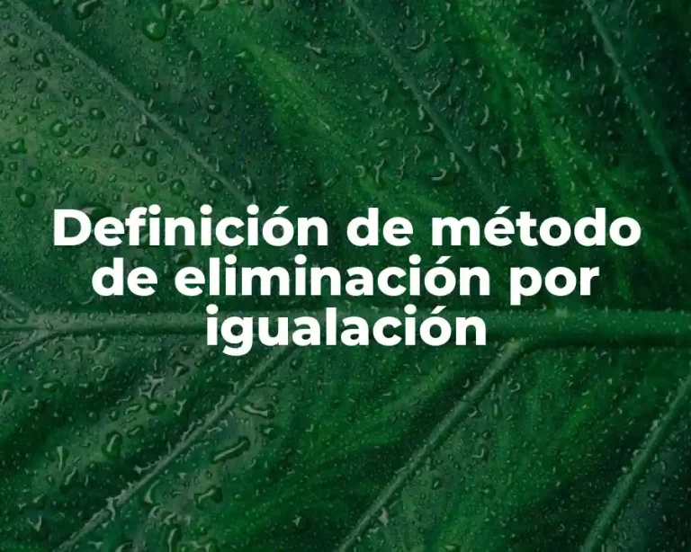 Definición de método de eliminación por igualación