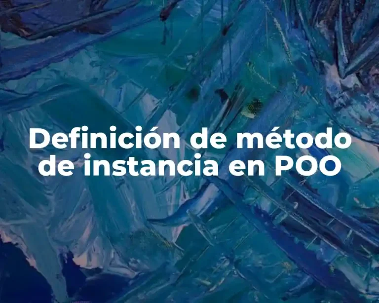 Definición de método de instancia en POO