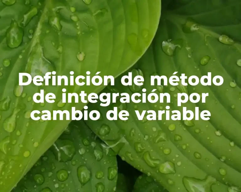 Definición de método de integración por cambio de variable