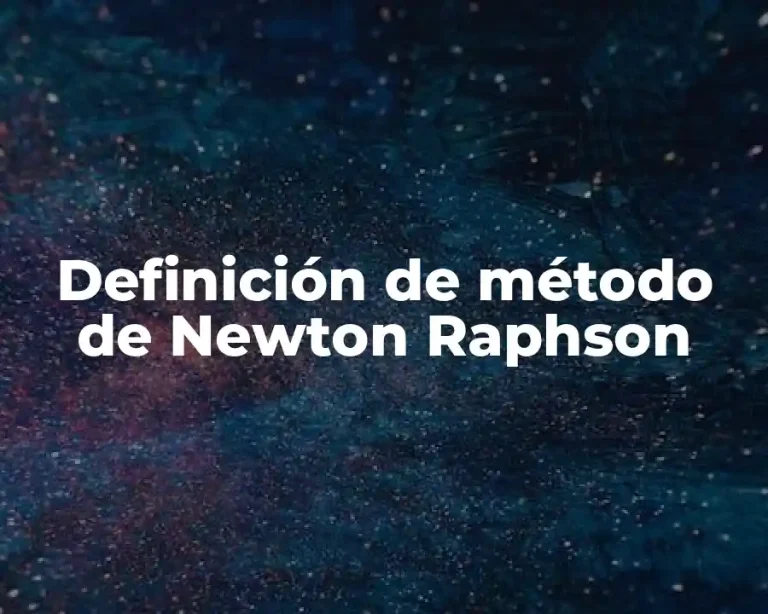 Definición de método de Newton Raphson