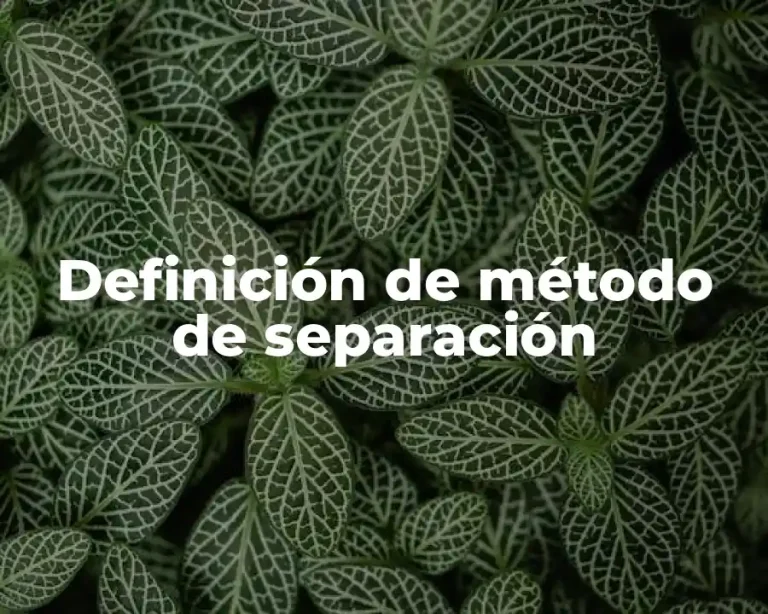 Definición de método de separación