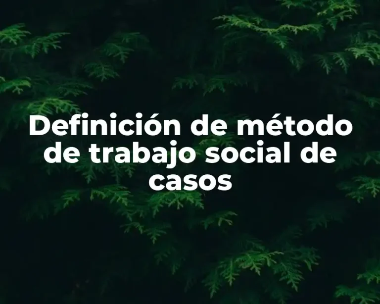 Definición de método de trabajo social de casos