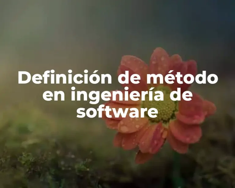 Definición de método en ingeniería de software