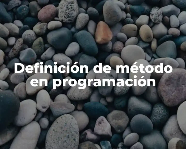 Definición de método en programación