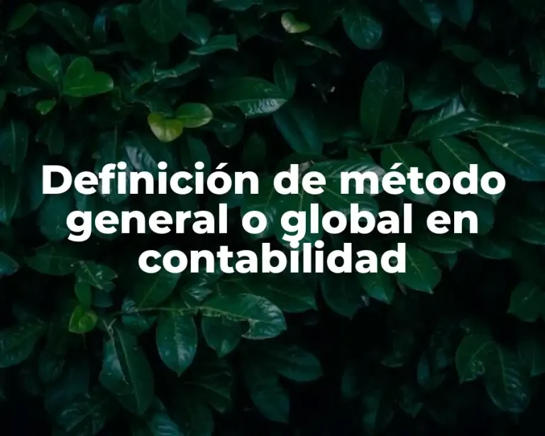 Definición de método general o global en contabilidad