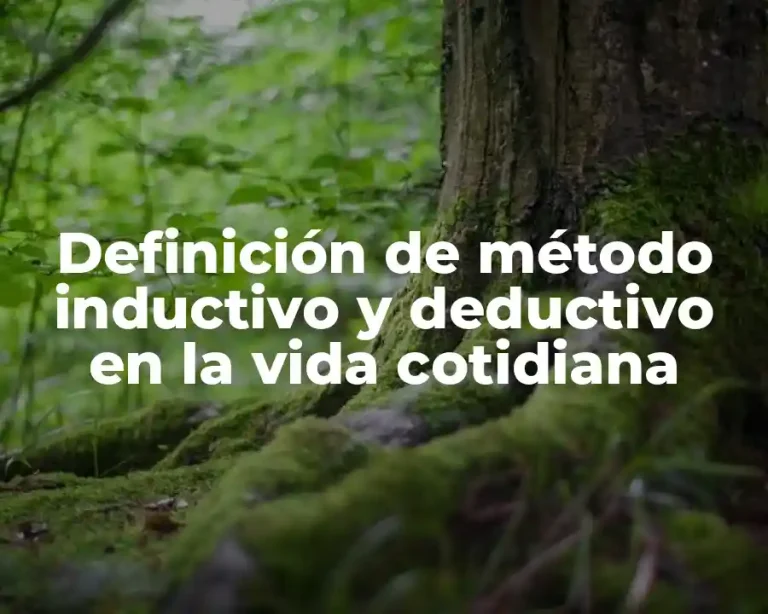 Definición de método inductivo y deductivo en la vida cotidiana