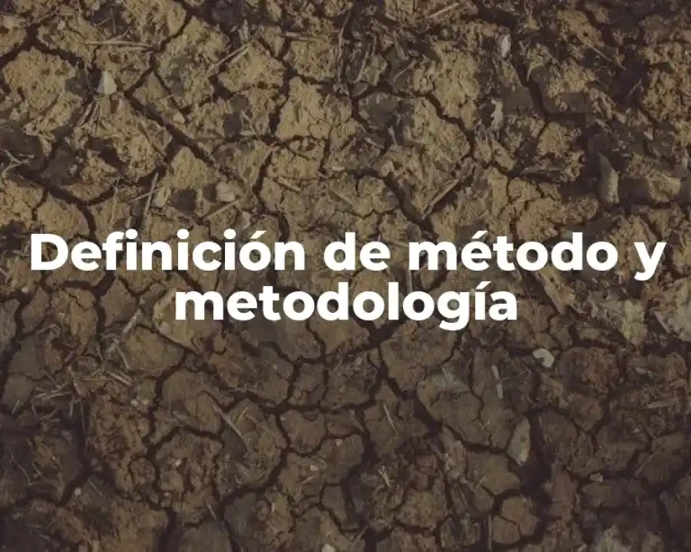 Definición de método y metodología