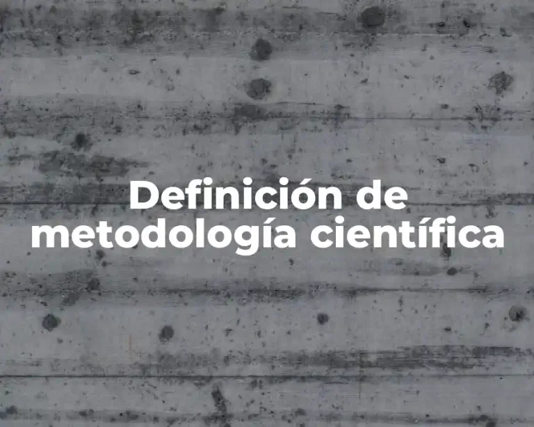 Definición de metodología científica