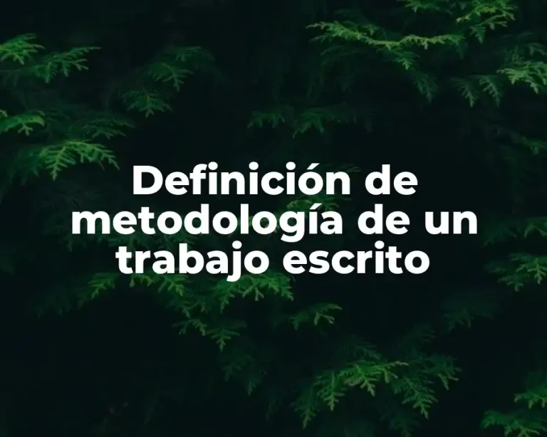 Definición de metodología de un trabajo escrito