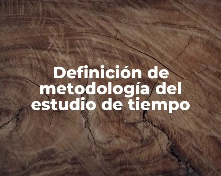 Definición de metodología del estudio de tiempo