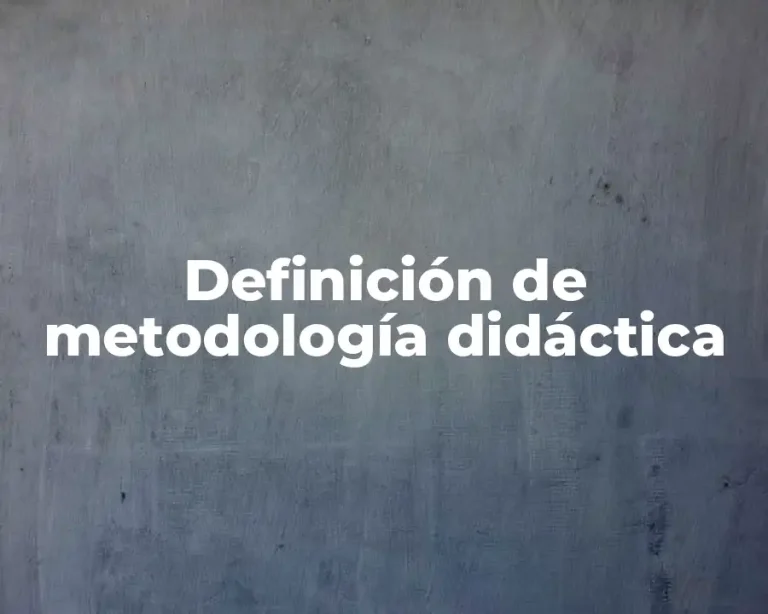 Definición de metodología didáctica
