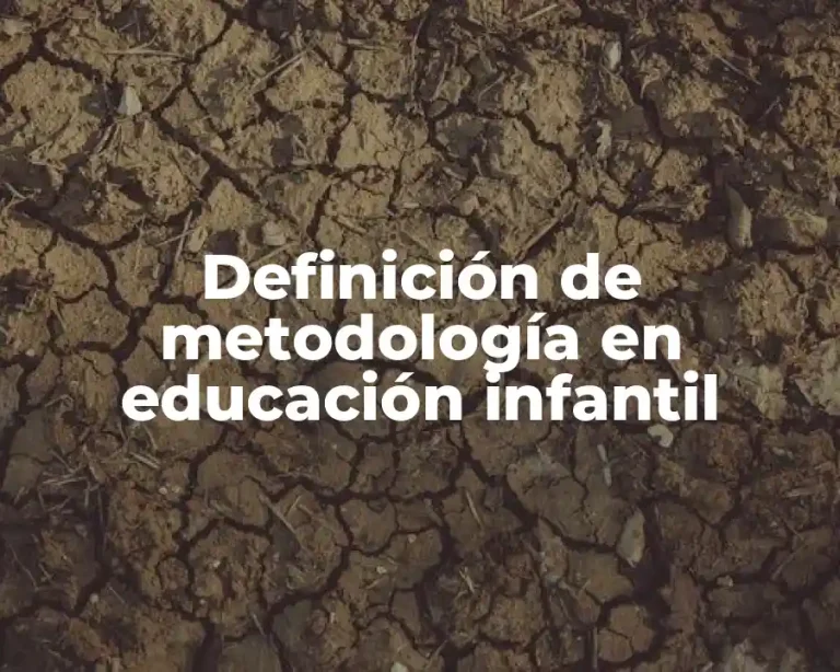 Definición de metodología en educación infantil