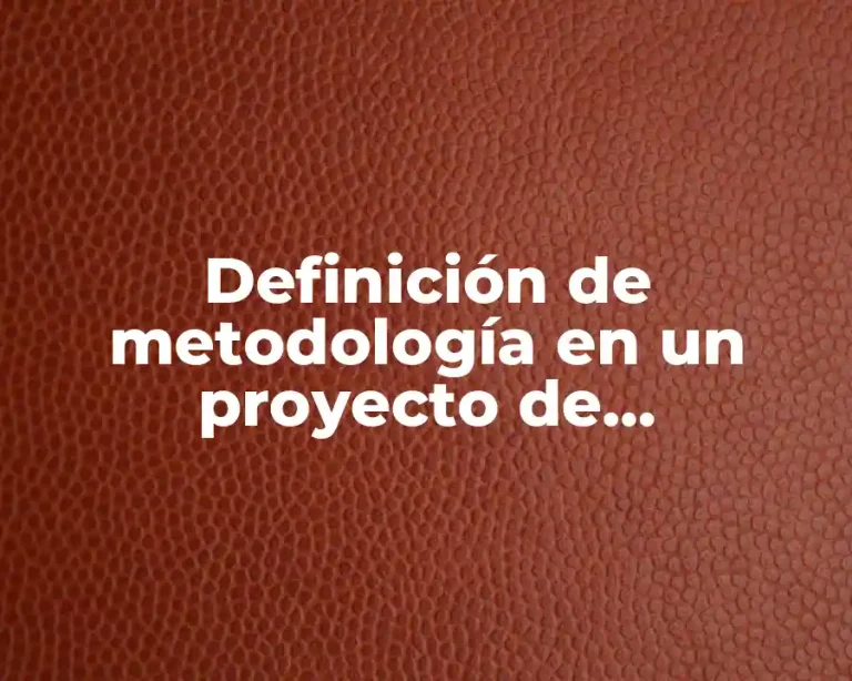 Definición de metodología en un proyecto de investigación cualitativa
