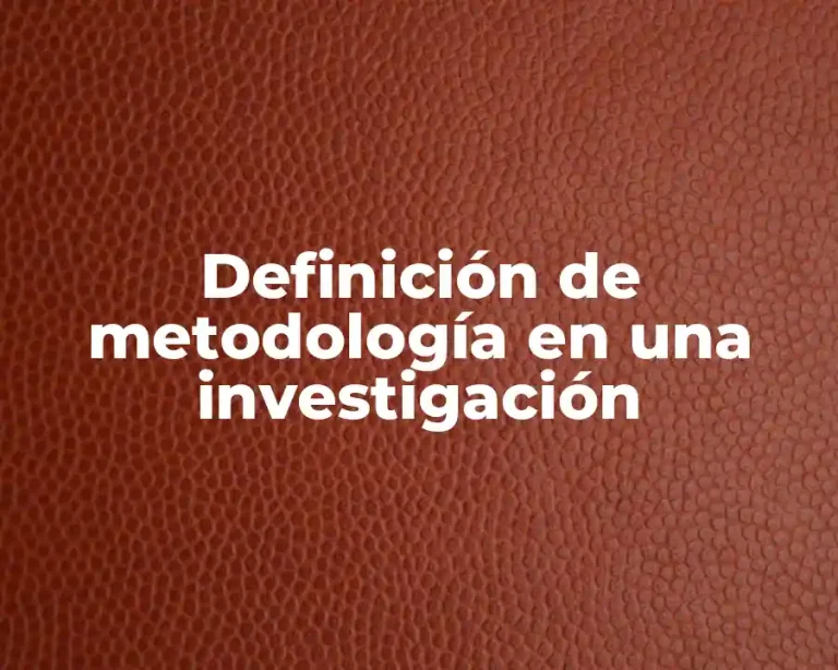 Definición de metodología en una investigación