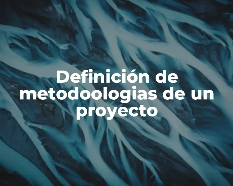 Definición de metodoologias de un proyecto