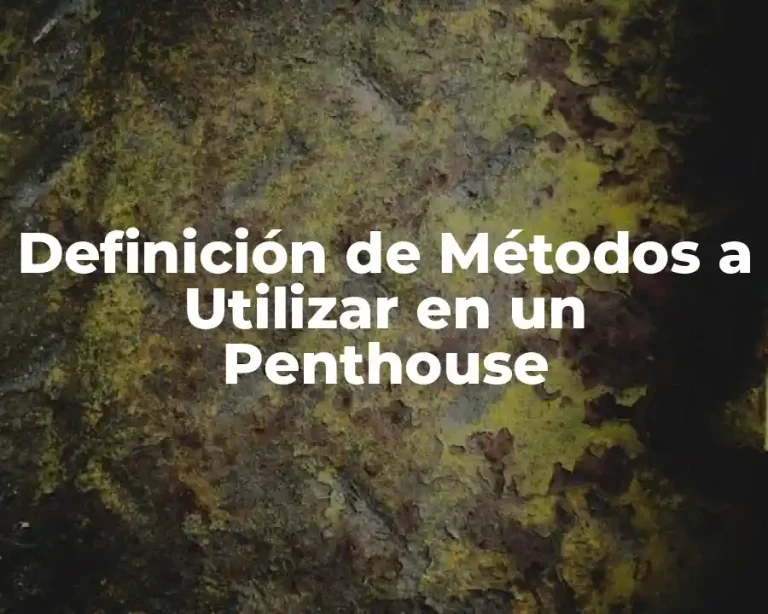 Definición de Métodos a Utilizar en un Penthouse
