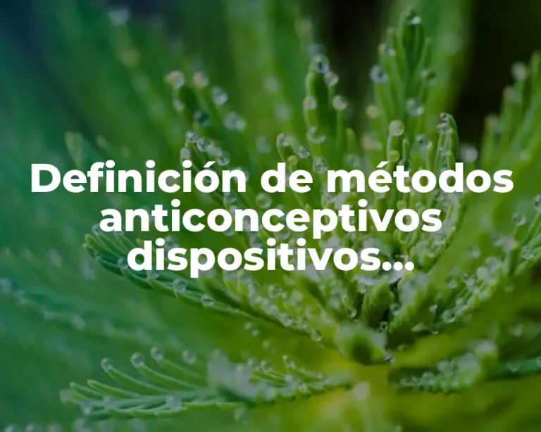 Definición de métodos anticonceptivos dispositivos intrauterinos