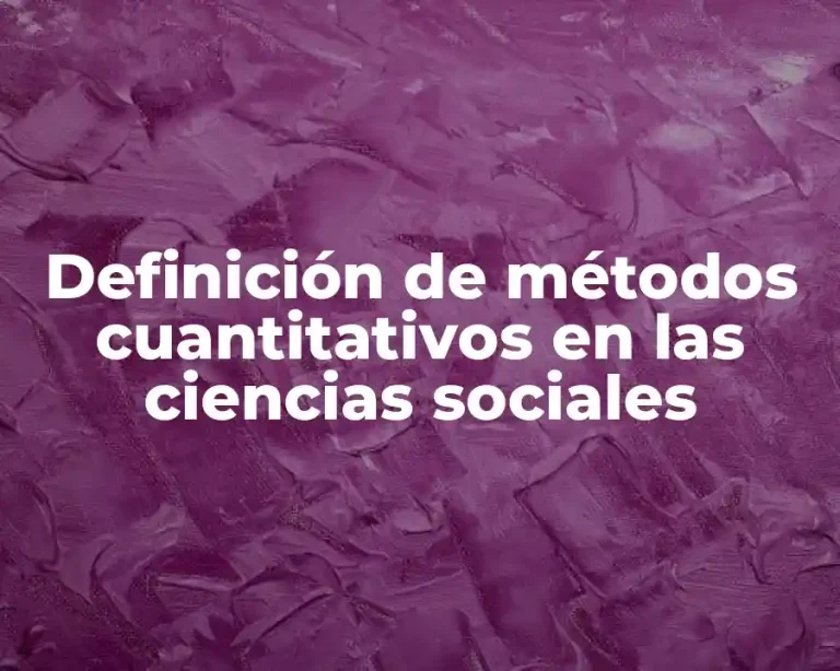 Definición de métodos cuantitativos en las ciencias sociales