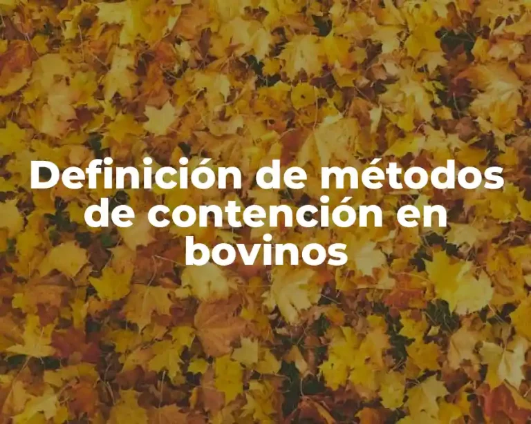 Definición de métodos de contención en bovinos
