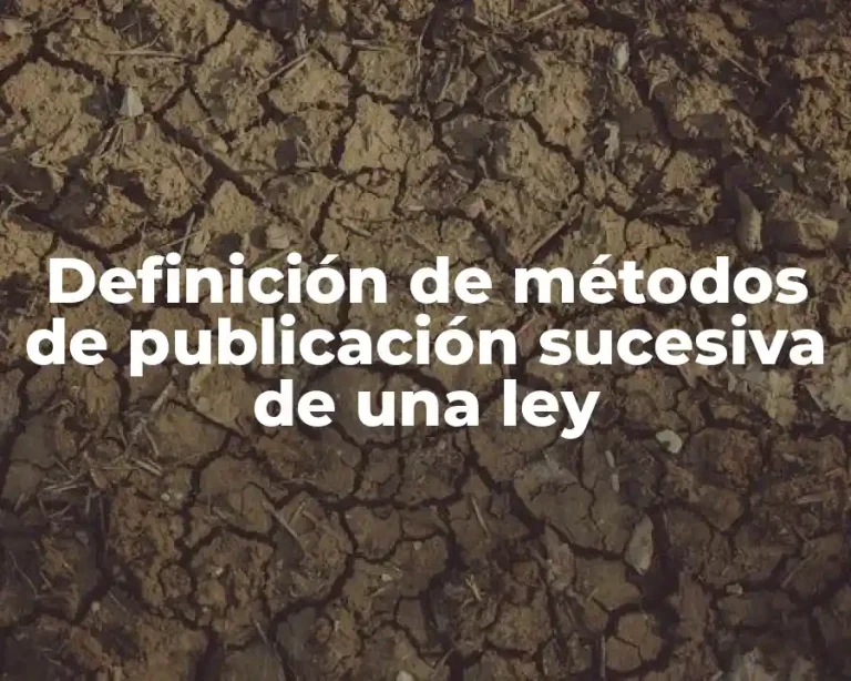 Definición de métodos de publicación sucesiva de una ley