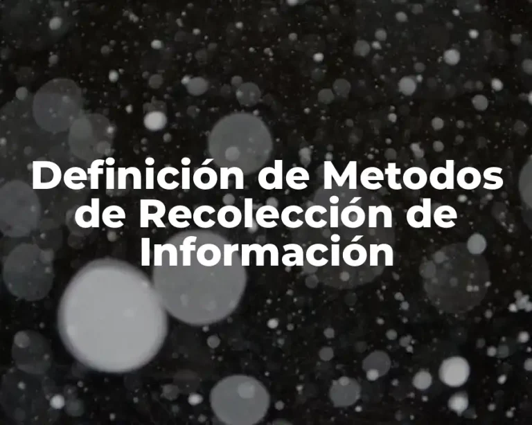 Definición de Metodos de Recolección de Información