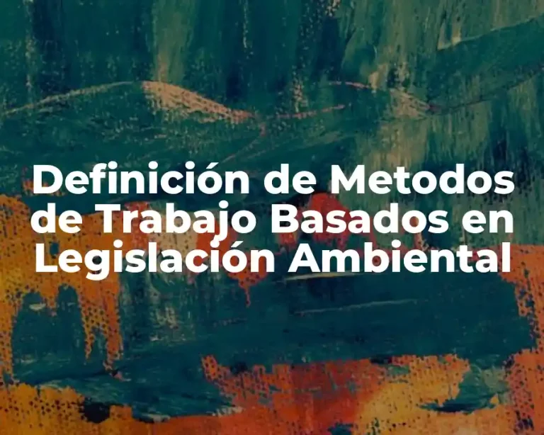 Definición de Metodos de Trabajo Basados en Legislación Ambiental