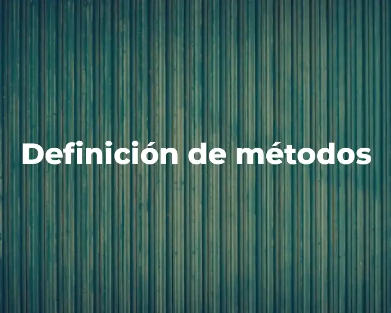 Definición de métodos