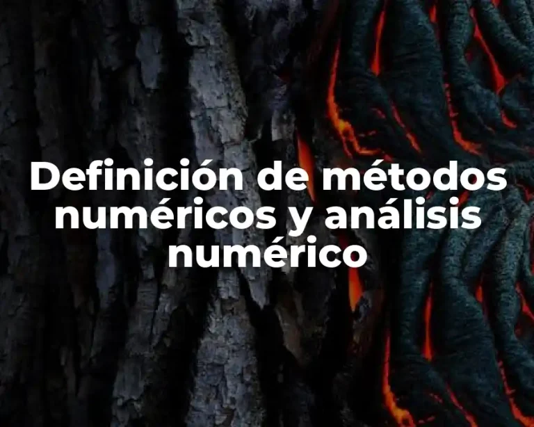 Definición de métodos numéricos y análisis numérico