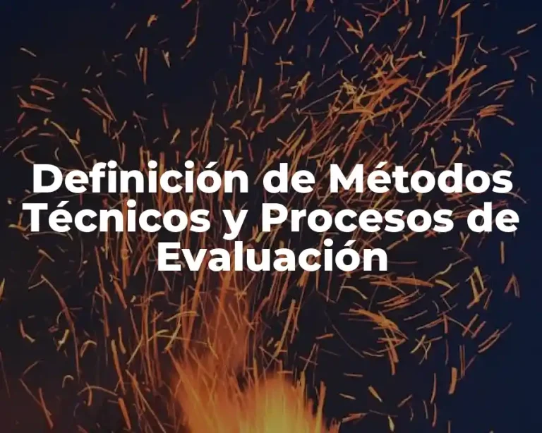 Definición de Métodos Técnicos y Procesos de Evaluación