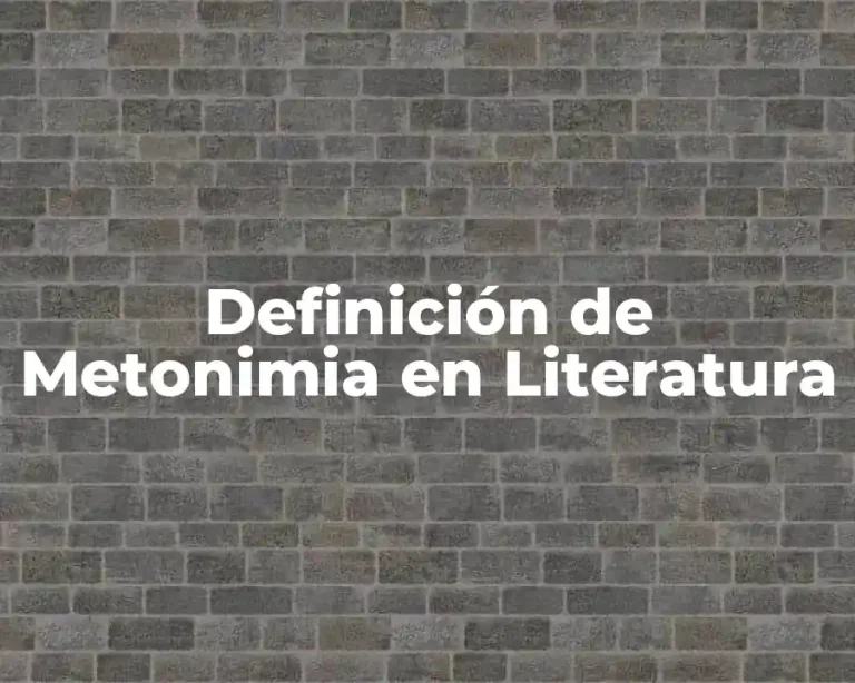 Definición de Metonimia en Literatura