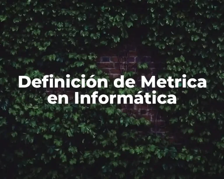 Definición de Metrica en Informática
