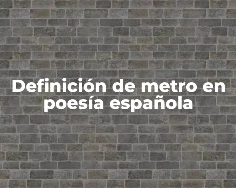 Definición de metro en poesía española