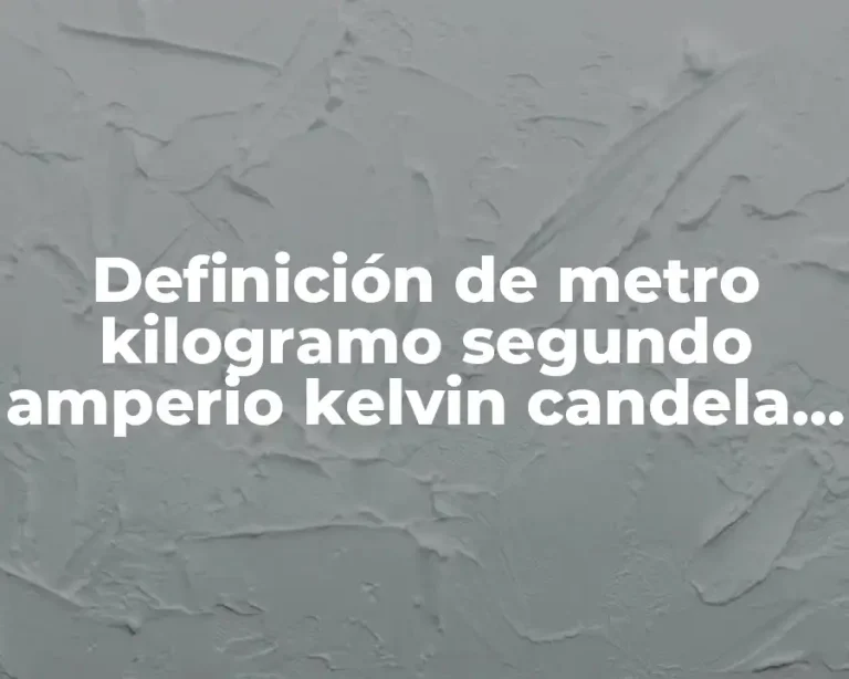 Definición de metro kilogramo segundo amperio kelvin candela mol